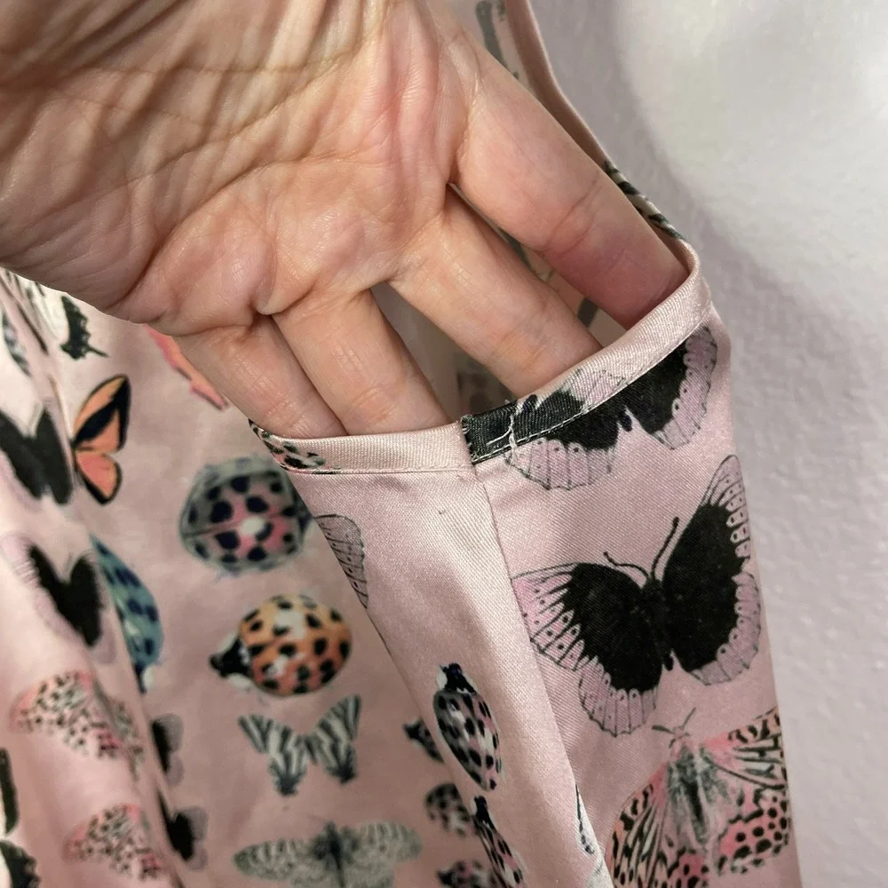 Urban Outfitters Kimchi Blue Butterfly Print Dress‎ Pink Size M Y2K Fairycore - Picture 5 of 15